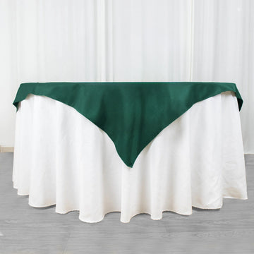 Hunter Emerald Green Seamless Premium Polyester Square Table Overlay 220GSM 54"x54"