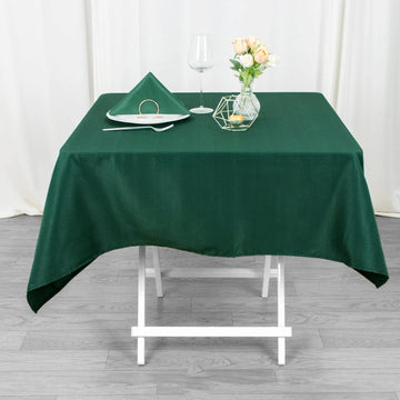 54"x54" Hunter Emerald Green Seamless Premium Polyester Square Tablecloth - 200GSM