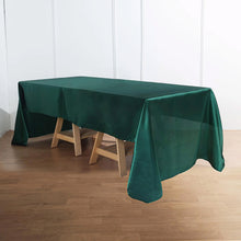 Satin 60 Inch x 126 Inch Rectangular Hunter Emerald Green Tablecloth