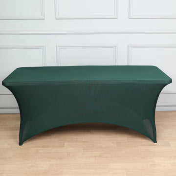 Hunter Emerald Green Spandex Stretch Fitted Rectangular Tablecloth 6ft