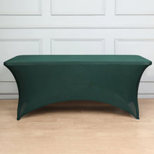 8 Feet Hunter Emerald Green Spandex Stretch Fitted Rectangluar Tablecloth 