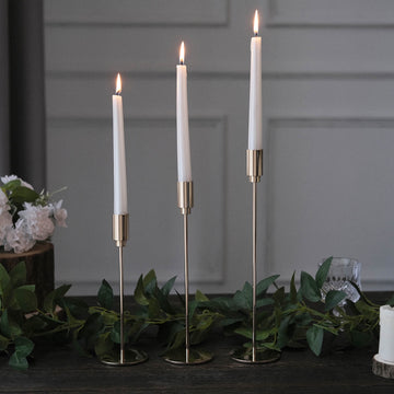 Add a Touch of Glamour to Your Party Decor with Gold Metal Taper Candle Stands