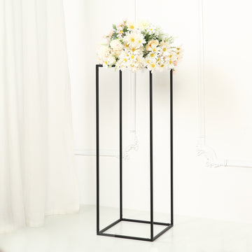Elevate Your Event with the Matte Black Metal Wedding Flower Stand