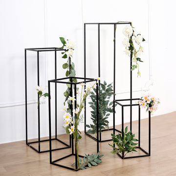 Add Style and Class with a Set of 4 Matte Black Flower Stands