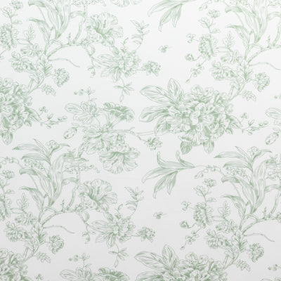 Floral wallpaper design in soft green and white tones. #whtbkgd