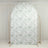 Floral-patterned backdrop with an arch frame for photography or events.