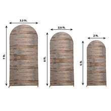 Spandex Brown Rustic Wood Panels Arch Covers
