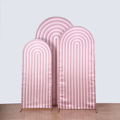 Pink striped room dividers in three sizes against a neutral background.