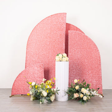 Elevate Your Wedding with Rose Gold Chiara Backdrop Stand Covers