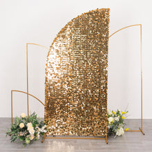7ft Gold Double Sided Big Payette Sequin Chiara Backdrop Stand Cover For Half Moon Arch Stand