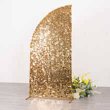 6ft Gold Double Sided Big Payette Sequin Chiara Backdrop Stand Cover For Half Moon Wedding Arch