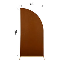 Spandex Cinnamon Brown Half Moon Double-sided Arch Covers Fitted Backdrop Covers