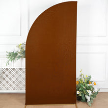 7ft Cinnamon Brown Fitted Spandex Half Moon Wedding Arch Cover