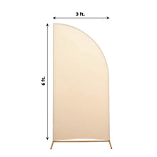 Spandex Matte Beige Double-sided Curved Arch Covers Fitted Backdrop Covers