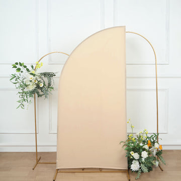 Elegant Matte Beige Wedding Arch Cover