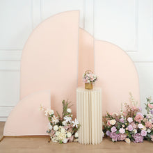 Set of 4 | Matte Blush Rose Gold Fitted Spandex Half Moon Wedding Arch Covers