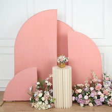 Set of 4 | Matte Dusty Rose Fitted Spandex Half Moon Wedding Arch Covers, Custom Fit Chiara