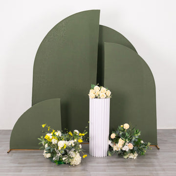 Elevate Your Wedding Decor with Dusty Sage Green Spandex Chiara Backdrop Stand Covers