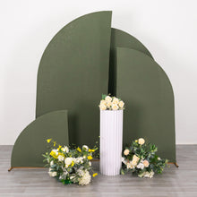 Set of 4 Matte Eucalyptus Sage Green Fitted Spandex Half Moon Wedding Arch Covers