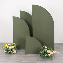 Set of 4 Matte Eucalyptus Sage Green Fitted Spandex Half Moon Wedding Arch Covers