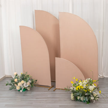 Versatile and Stylish Wedding Accessories: Matte Nude Spandex Half Moon Arch Covers