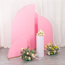 Set of 4 | Matte Pink Fitted Spandex Half Moon Wedding Arch Covers