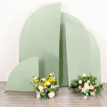 Set of 4 | Matte Sage Green Fitted Spandex Half Moon Wedding Arch Covers