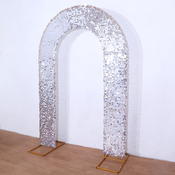 Silver Big Payette Sequin Arch Cover