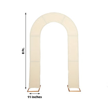 Beige Spandex U-Shaped Arch Covers, Fitted Backdrop Covers, 8ft and 11 inches