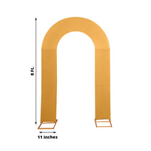 Gold Spandex U-Shaped Arch Covers for 8ft Round Top Double Arch Backdrop Stand