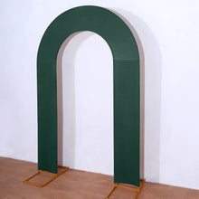 8ft Hunter Emerald Green Spandex Fitted Open Arch Backdrop Cover, Double-Sided U-Shaped Wedding Arch