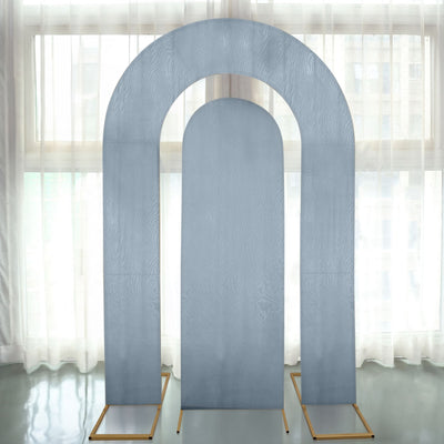 Gray arch backdrop display for events and photo shoots.
