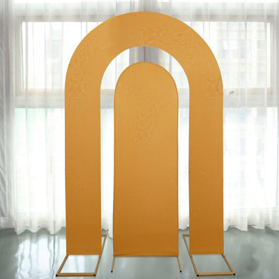 Yellow arch backdrop for events or photography displays.