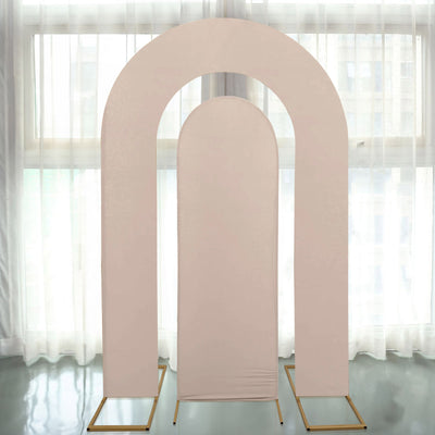 Elegant fabric arch backdrop for events and photography.