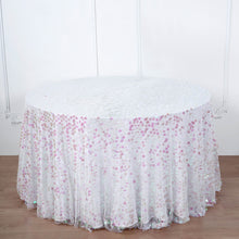 120 Inch Iridescent Round Tablecloth With Big Payette Sequin 