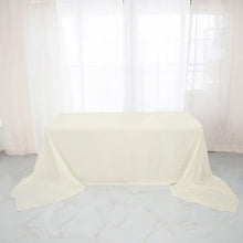 90 Inch x 156 Inch Ivory Accordion Crinkle Taffeta Fabric Rectangular Tablecloth