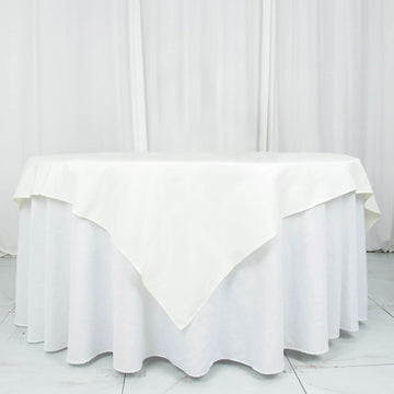 Ivory Premium Seamless Polyester Square Table Overlay 220GSM 70"x70"