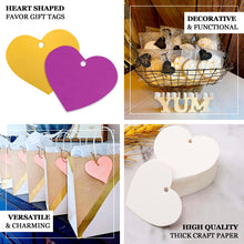 100 Pack | 2inch Ivory Printable Heart Shape Wedding Favor Gift Tags