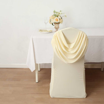 Stylish Fitted Ivory Chair Cover