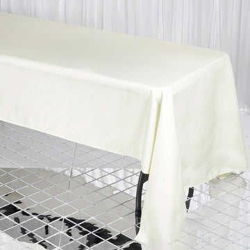 Ivory Seamless Premium Polyester Rectangular Tablecloth 220GSM 60"x126"
