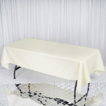 Ivory Seamless Premium Polyester Rectangular Tablecloth 220GSM 60"x102"