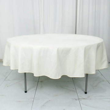 Ivory Seamless Premium Polyester Round Tablecloth 220GSM 90"