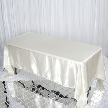 Ivory Seamless Satin Rectangular Tablecloth 72"x120"