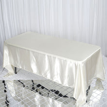 Rectangular Ivory Satin Tablecloth 72 Inch x 120 Inch  