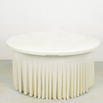 <strong>Ivory Spandex Round Tablecloth Table Skirt</strong>