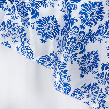 Unleash Your Creativity with the Royal Blue Damask Flocking Square Overlay 60"x60"