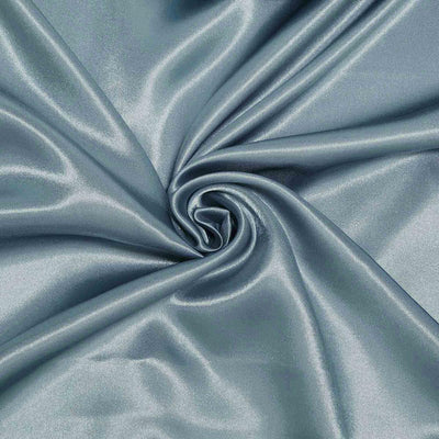 Silky blue fabric with a smooth texture and elegant drape.