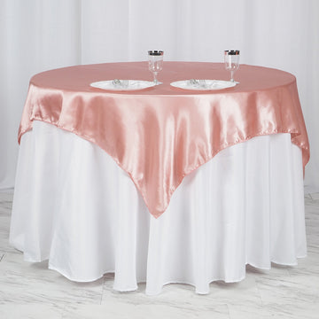 Dusty Rose Square Smooth Satin Table Overlay 60"x60"