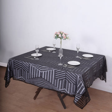 Versatile and Stylish: The Black Diamond Glitz Sequin Table Overlay