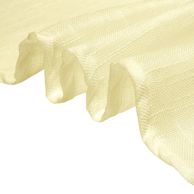 Sheer yellow fabric with a soft texture and flowing drape.